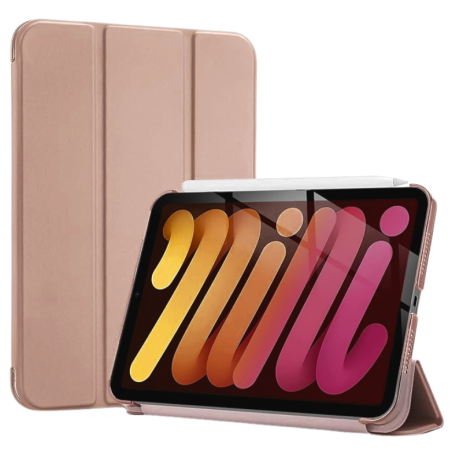 Θήκη Trifold Smart View και πίσω TPU για  iPad Mini 7/6 - Ροζ Χρυσό