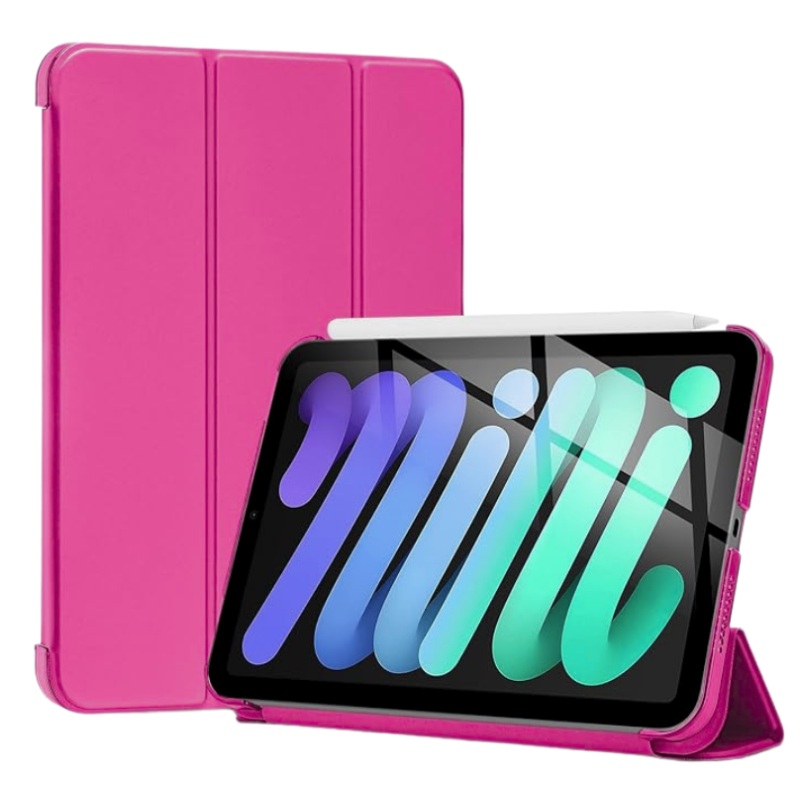 Θήκη Trifold Smart View και πίσω TPU για iPad Mini 7/6 - Φούξια Θήκη Trifold Smart View και πίσω TPU για iPad Mini 7/6 - Φούξια