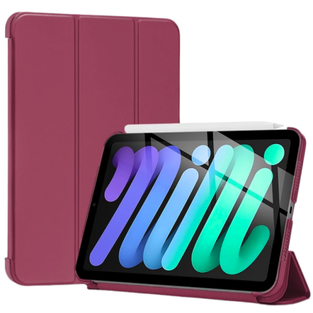 Θήκη Trifold Smart View και πίσω TPU για  iPad Mini 7/6 - Μπορντό