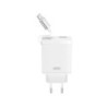 XO Wall Charger CE31 1xUSB-A, 1x USB-C 30W - Φορτιστής Ταχείας Φόρτισης Τοίχου Ταξιδίου με αναδιπλούμενο καλώδιο