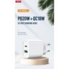 XO CE02A Φορτιστής Τοίχου 20W με Power Delivery & Quick Charge 3.0 – 2 Θύρες USB-A & USB-C + Καλώδιο USB-C σε Lightning