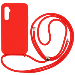 Θήκη Silky And Soft με Λουράκι Λαιμού για Samsung Galaxy A36 - Κόκκινο