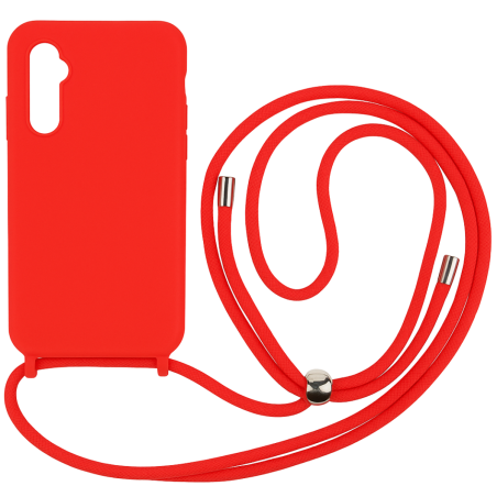 Θήκη Silky And Soft με Λουράκι Λαιμού για Samsung Galaxy A36 - Κόκκινο