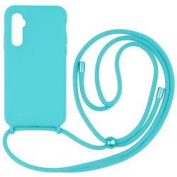 Θήκη Silky And Soft με Λουράκι Λαιμού για Samsung Galaxy A36 - Τιρκουάζ