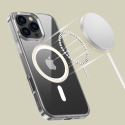 Θήκη Tech-Protect Magmat για iPhone 16 Pro Max με μαγνητικό δαχτυλίδι MagSafe και απεικόνιση συμβατότητας με ασύρματο φορτιστή.