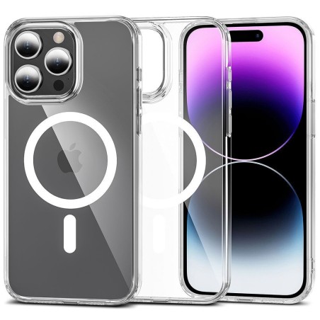 Διάφανη θήκη Tech-Protect Flexair Hybrid για iPhone 15 Pro Max με σκληρή πλάτη, TPU περίγραμμα και μαγνητικό δαχτυλίδι MagSafe.