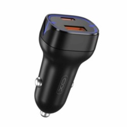 XO - USB & USB-C Φορτιστής Αυτοκινήτου 3A 20W με Θύρες: 1xUSB 1xType-C - Μαύρος