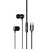 XO - EP25 Ενσύρματα Ακουστικά με Βύσμα USB-C σε Μαύρο Χρώμα