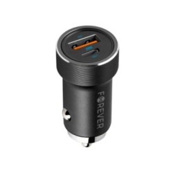 Forever CC‑06 Φορτιστής Αυτοκινήτου USB‑C + USB‑A, PD 3.0 & QC 3.0, 20 W – Μαύρος