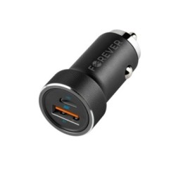 Forever CC‑06 Φορτιστής Αυτοκινήτου USB‑C + USB‑A, PD 3.0 & QC 3.0, 20 W – Μαύρος