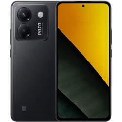 Εμπρόσθια και οπίσθια όψη του Xiaomi Poco M7 Pro 5G 12GB/512GB σε μαύρο χρώμα με οθόνη punch-hole και διπλή κάμερα 50MP.