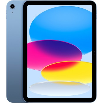 Apple iPad 2025 11 ιντσών μπροστά και πίσω σε μπλε χρώμα με πολύχρωμη οθόνη