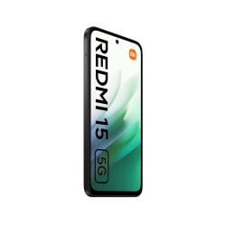 Πλάγια προβολή του Xiaomi Redmi 15 NFC 5G σε μαύρη απόχρωση με εμφάνιση οθόνης και λεπτό προφίλ