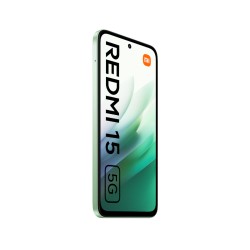 Πλάγια λήψη του Xiaomi Redmi 15 NFC 5G Ripple Green που αναδεικνύει το λεπτό προφίλ και την AMOLED οθόνη του.