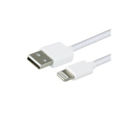 Καλώδιο φόρτισης και μεταφοράς δεδομένων GreenMouse – USB-A σε Lightning 1,0 m σε λευκό χρώμα - Braided - 46956801