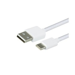 Καλώδιο φόρτισης και μεταφοράς δεδομένων GreenMouse – USB-A σε USB-C 2,0 m σε λευκό χρώμα - Braided - 46956804