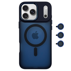 Θήκη MagSafe Magnetic για Apple iPhone 17 Pro Max - Σκούρο Μπλε φορεμένο σε συσκευή πίσω όψη