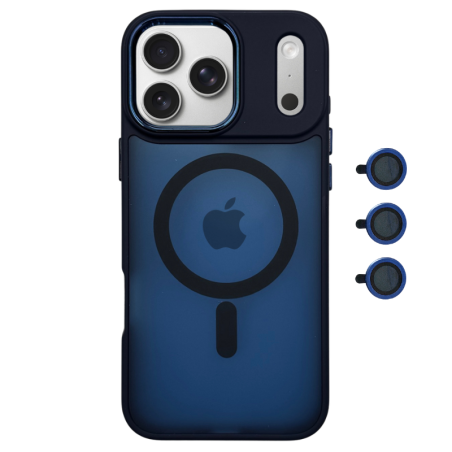Θήκη MagSafe Magnetic για Apple iPhone 17 Pro Max - Σκούρο Μπλε φορεμένο σε συσκευή πίσω όψη