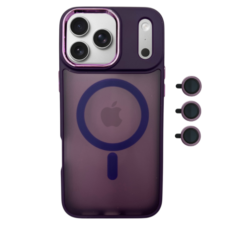 Θήκη MagSafe Magnetic για Apple iPhone 17 Pro Max - Σκούρο Μωβ φορεμένο σε συσκευή πίσω όψη