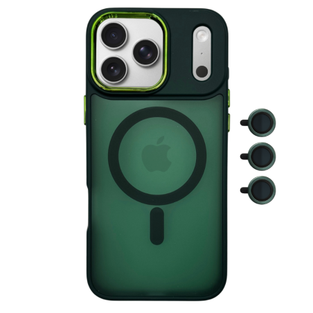 Θήκη MagSafe Magnetic για Apple iPhone 17 Pro Max - Σκούρο Πράσινο φορεμένο σε συσκευή πίσω όψη