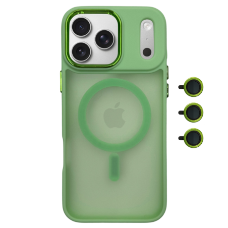Θήκη MagSafe Magnetic για Apple iPhone 17 Pro Max - Λαχανί φορεμένο σε συσκευή πίσω όψη