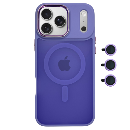Θήκη MagSafe Magnetic για Apple iPhone 17 Pro - Βιολετί φορεμένο σε συσκευή πίσω όψη