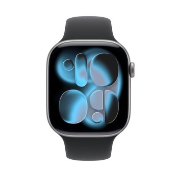 Apple Watch Series 11 GPS Space Grey Aluminium 46mm - Black Sport Band (S/M)) μπροστά όψη