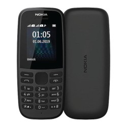 Nokia 105 (2019) Dual SIM Κινητό με Κουμπιά με Ελληνικό Μενού - Μαύρο μπροστά και πίσω
