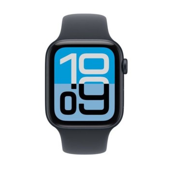 Apple Watch SE 3 GPS Midnight Aluminium black sport band μπροστινή όψη ρολογιού με ενεργή οθόνη