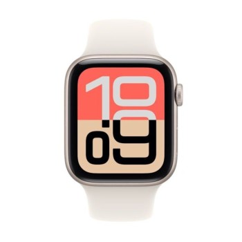 Apple Watch SE 3 GPS starlight Aluminium starlight 
 sport band μπροστινή όψη ρολογιού με ενεργή οθόνη