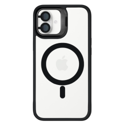 Θήκη MagSafe Magnetic για Apple iPhone 17 - Μαύρο φορεμένο σε συσκευή πίσω όψη