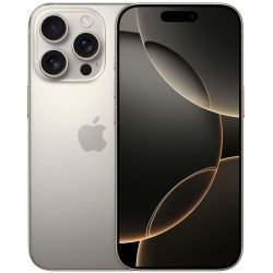 Μεταχειρισμένο Apple iPhone 16 Pro 128GB - Natural Titanium μπροστινή και πίσω όψη