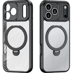 Θήκη Dux Ducis Aimo MagSafe Back Cover Πλαστικό / Σιλικόνης για iPhone 17 Pro Max - Μαύρο φορεμένο σε συσκευή πίσω όψη