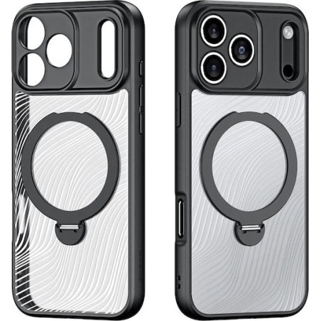 Θήκη Dux Ducis Aimo MagSafe Back Cover Πλαστικό / Σιλικόνης για iPhone 17 Pro Max - Μαύρο φορεμένο σε συσκευή πίσω όψη