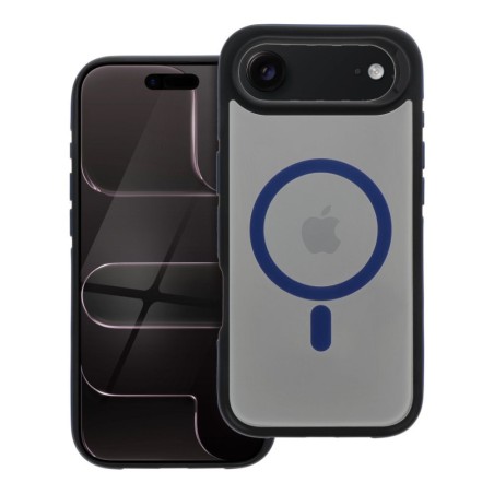 Θήκη NEO MagSafe Back Cover για iPhone Air - Μπλε φορεμένο σε συσκευή μπρος και πίσω όψη