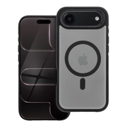 Θήκη NEO MagSafe Back Cover για iPhone Air - Μαύρο φορεμένο σε συσκευή μπρος και πίσω όψη