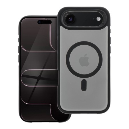 Θήκη NEO MagSafe Back Cover για iPhone Air - Μαύρο φορεμένο σε συσκευή μπρος και πίσω όψη