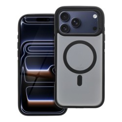 Θήκη NEO MagSafe Back Cover για iPhone 17 Pro Max - Μαύρο φορεμένο σε συσκευή μπρος και πίσω όψη