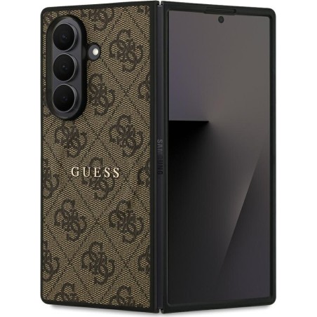 Θήκη Guess 4G Colored Ring Magnetic για Samsung Galaxy Z Fold 7 - Καφέ φορεμένο σε συσκευή