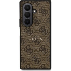 Θήκη Guess 4G Colored Ring Magnetic για Samsung Galaxy Z Fold 7 - Καφέ φορεμένη σε συσκευή πίσω όψη