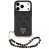 Θήκη Guess 4G Triangle Logo MagSafe με Επένδυση Συνθετικού Δέρματος και Λουράκι για iPhone 17 Pro Max - Μαύρο