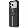 Θήκη Guess 4G Printed Stripes MagSafe με Επένδυση Συνθετικού Δέρματος για iPhone 17 Pro Max - Μαύρο πίσω όψη