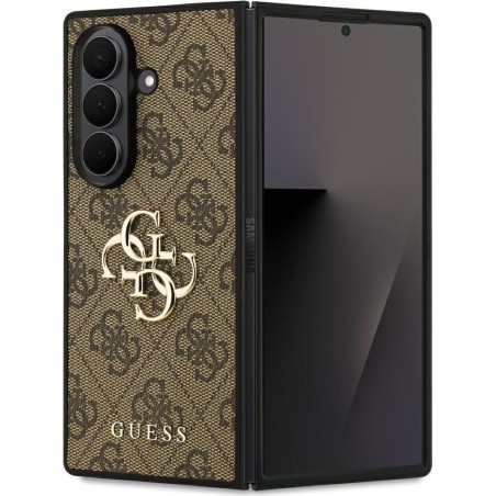 Θήκη Guess 4G  4G Metal Logo Σιλικόνης / Πλαστικό για Samsung Galaxy Z Fold 7 - Καφέ φορεμένο σε συσκευή