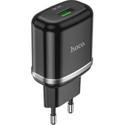 Φορτιστής τοίχου HOCO (N3 Vigour) Χωρίς Καλώδιο με Θύρα USB-A 18W Quick Charge 3.0 - Μαύρο η θύρα το χρώμα και η μάρκα