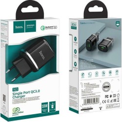 Φορτιστής τοίχου HOCO (N3 Vigour) Χωρίς Καλώδιο με Θύρα USB-A 18W Quick Charge 3.0 - Μαύρο