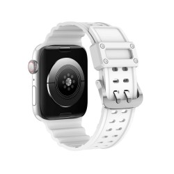 Triple Protection Λουράκι με Ανοξείδωτο Ατσάλι για Apple Watch 42/44/45/49mm - Λευκό πίσω όψη