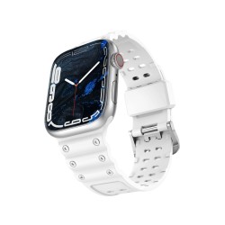 Triple Protection Λουράκι με Ανοξείδωτο Ατσάλι για Apple Watch 42/44/45/49mm - Λευκό μπροστινή όψη