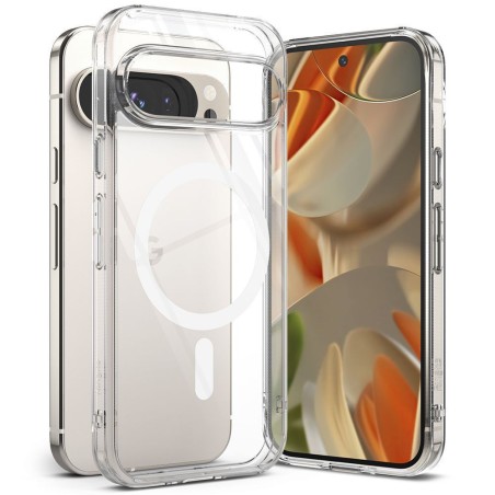 Θήκη Ringke Fusion Magnetic Back Cover Σιλικόνης για Google Pixel 9 / 9 Pro - Διάφανο μπρος και πίσω όψη