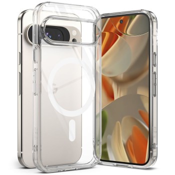 Θήκη Ringke Fusion Magnetic Back Cover Σιλικόνης για Google Pixel 9 / 9 Pro - Διάφανο μπρος και πίσω όψη
