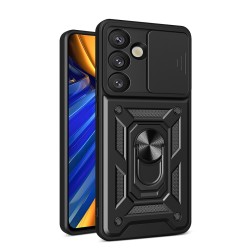Θήκη Hurtel Hybrid Back Cover Σιλικόνης / Πλαστικό για Google Pixel 9 Pro XL/OnePlus 10 Pro - Μαύρο μπρος και πίσω όψη